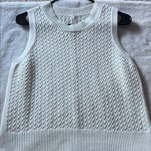White Sleeveless Knit Top